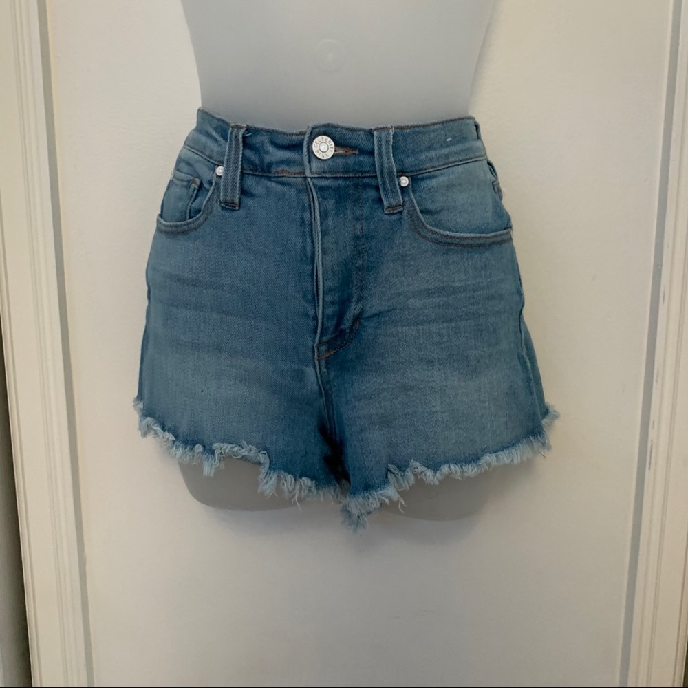 celebrity pink distressed denim shorts